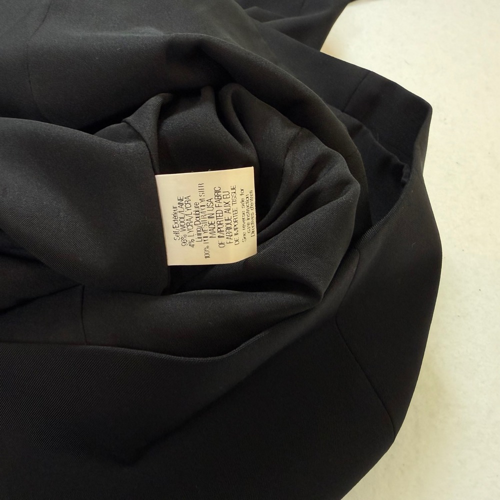 Theory Womens Black Double Breasted Wool Lycra Stretch Blazer Jacket Size 8 - Picture 13 of 14